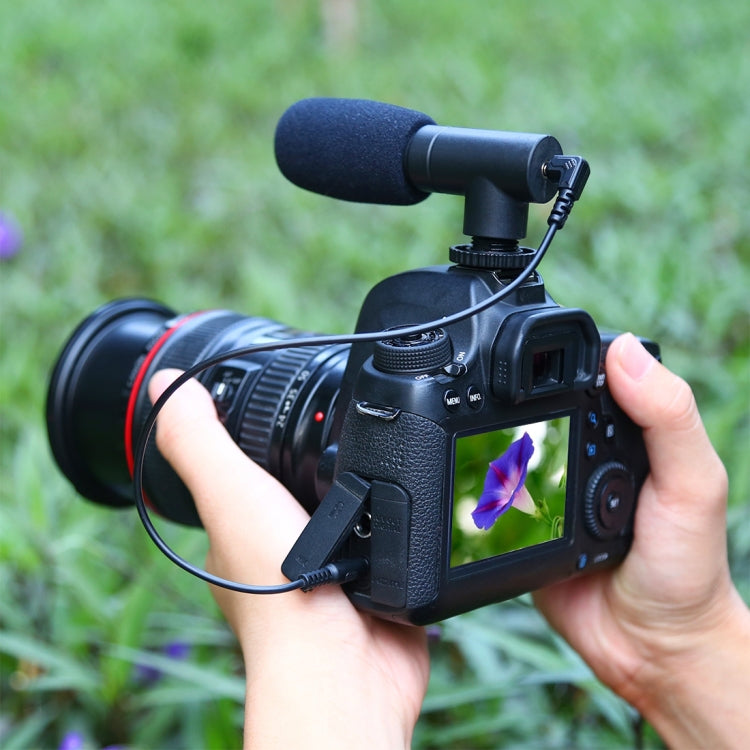 PULUZ 3.5mm Audio Stereo Recording Vlogging Professional Interview Microphone for DSLR & DV Camcorder, Smartphones, Mini Microphone