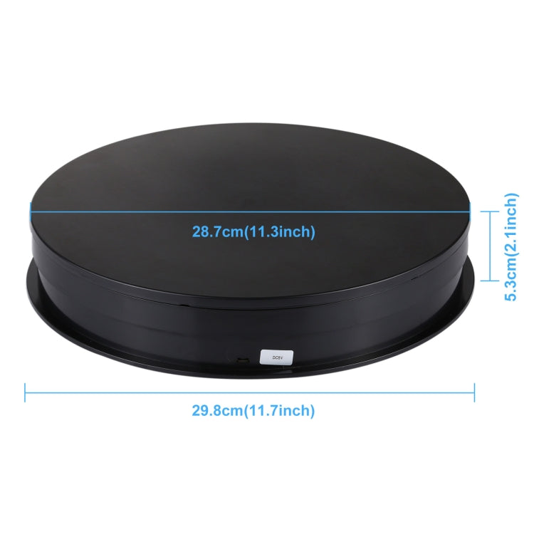PULUZ 30cm USB Electric Rotating Turntable Display Stand Video Shooting Props Turntable for Photography, Load 10-20kg(Black)