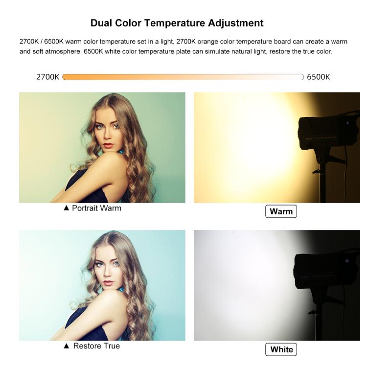 PULUZ 220V 120W Studio Video Light Dual Color Temperature Built-in Dissipate Heat System with Remote Control, 120W 2700K-6500K EU Plug, 120W 2700K-6500K UK Plug, 120W 2700K-6500K US Plug