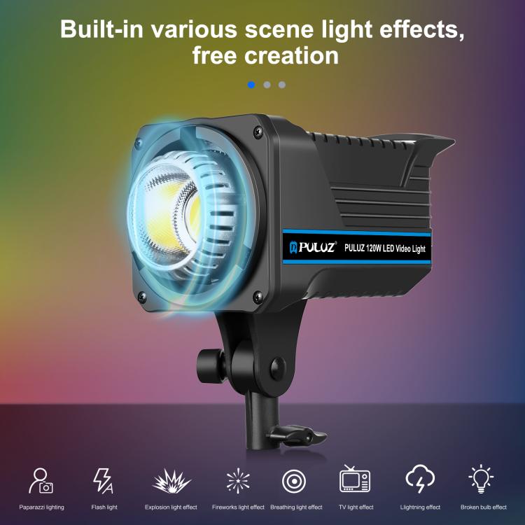 PULUZ 220V 120W Studio Video Light Dual Color Temperature Built-in Dissipate Heat System with Remote Control, 120W 2700K-6500K EU Plug, 120W 2700K-6500K UK Plug, 120W 2700K-6500K US Plug
