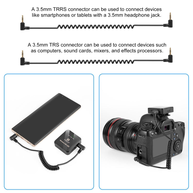 PULUZ 1 TX + 1 RX Wireless Lavalier Microphone (Black)