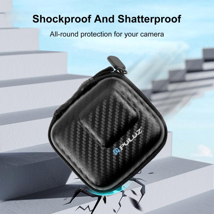 PULUZ Mini Portable Carbon Fiber Storage Bag for GoPro HERO13 Black /12 Black /11 Black /10 Black /9 Black and other Similar Size Cameras