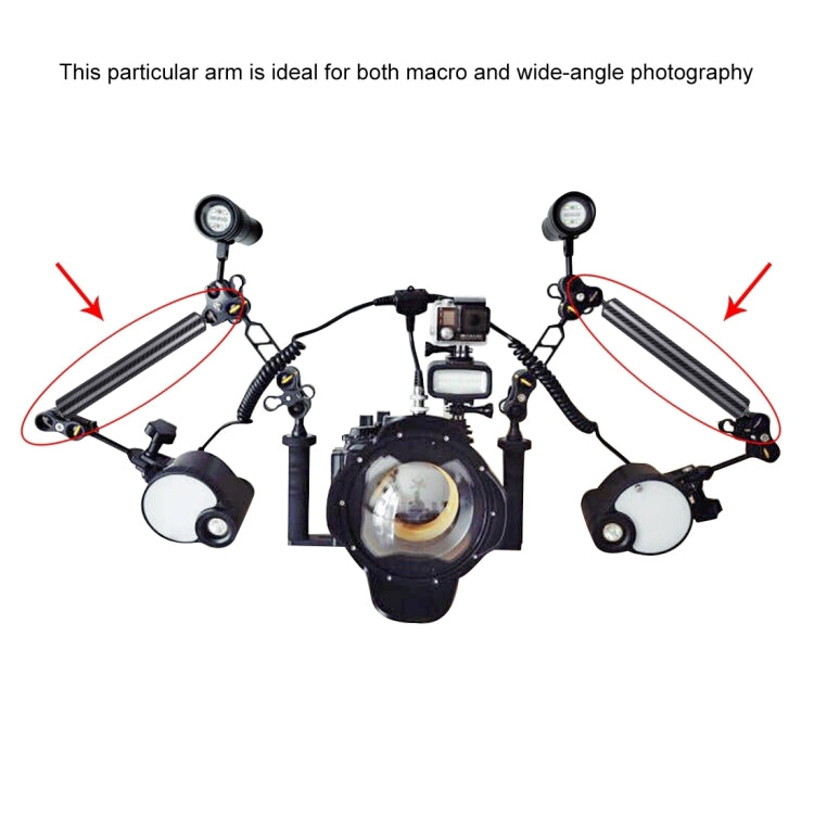 PULUZ 12.59 inch 32cm Length 40mm Diameter Dual Balls Carbon Fiber Floating Arm, Ball Diameter: 25mm, Buoyancy: 189g