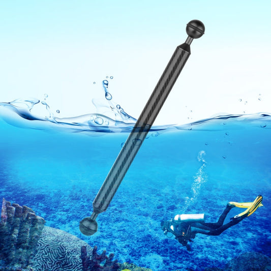 PULUZ  12 inch 30.4cm Length 20.8mm Diameter Dual Balls Carbon Fiber Floating Arm, Ball Diameter: 25mm, 12 inch Black