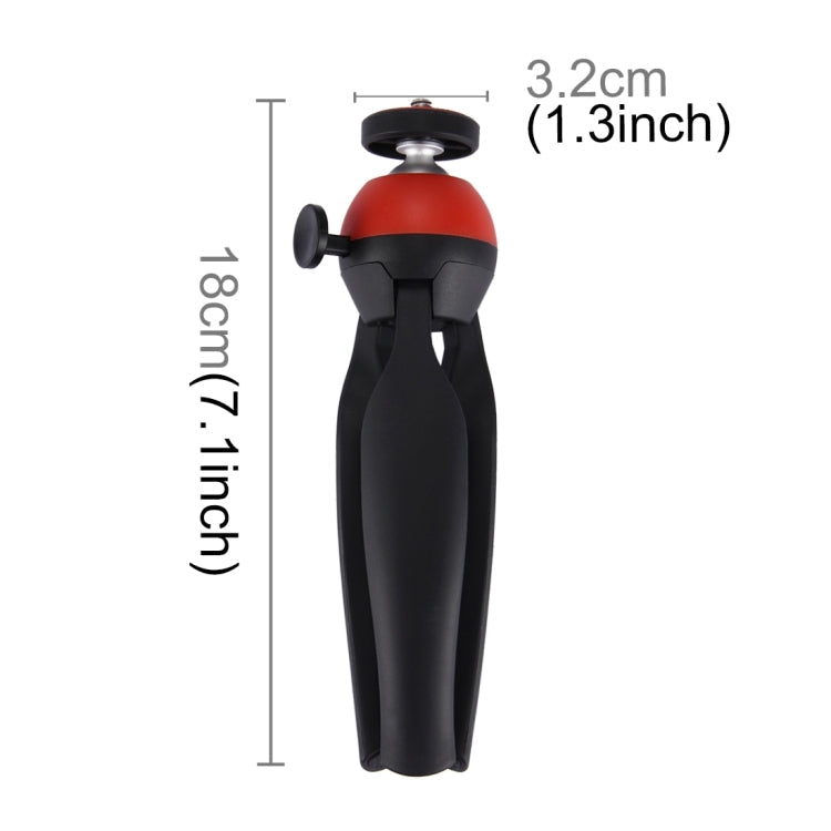 PULUZ Pocket Mini Tripod Mount with 360 Degree Ball Head & Phone Clamp for Smartphones, Tripod + Clamp