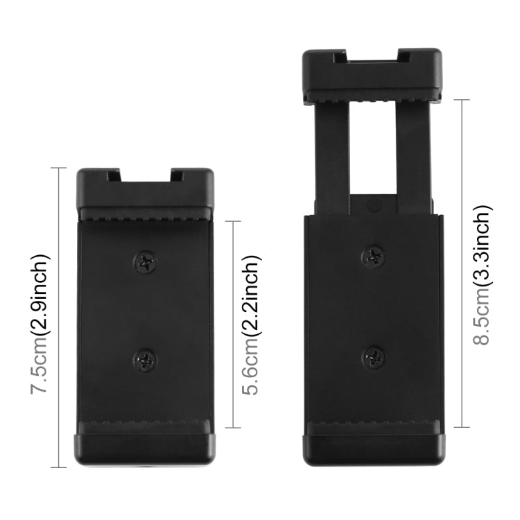 PULUZ Selfie Sticks Tripod Mount Phone Clamp with 1/4 inch Screw Holes & Cold Shoe Base, Clamp Black, Clamp Pink
