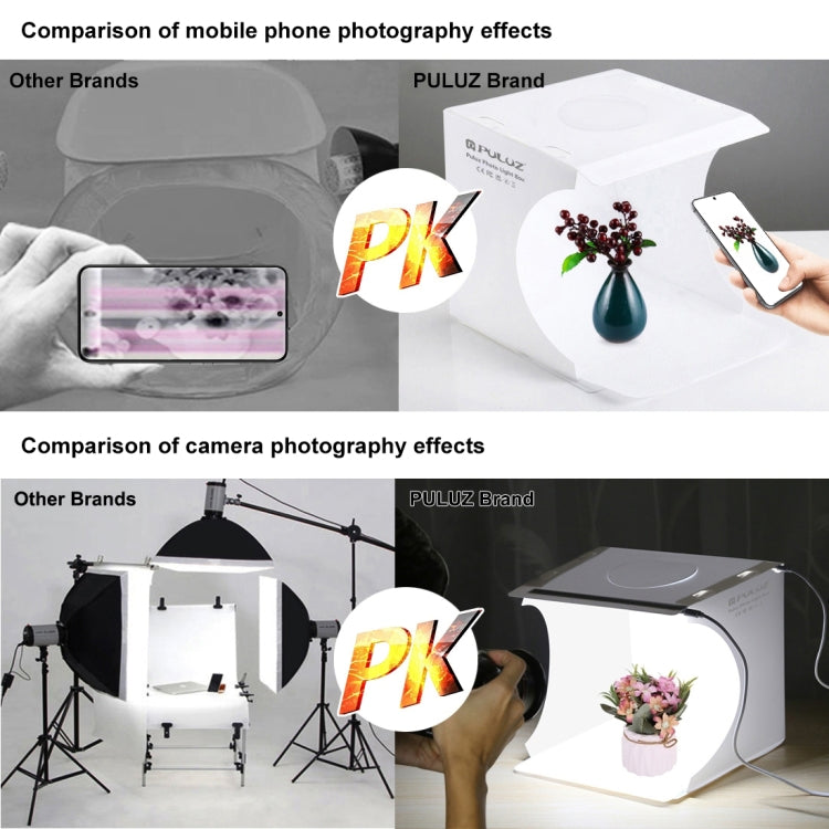 PULUZ 20cm Portable 1100LM LED Photo Studio Tent Kit with 6 Backdrops