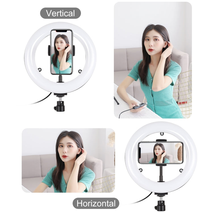PULUZ 7.9 inch 20cm USB 3 Modes Dimmable Dual Color Temperature LED Curved Light Ring Vlogging Selfie Photography Video Lights with Mirror, 7.9 inch with mirror