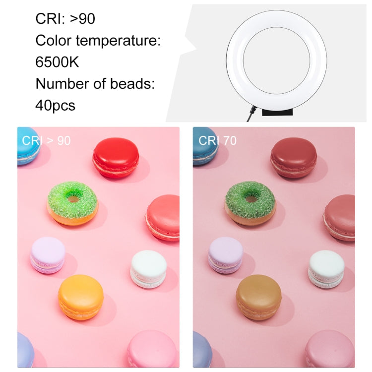 PULUZ 4.7 inch 12cm Curved Surface USB White Light LED Ring Selfie Beauty Vlogging Photography Video Lights(Black)