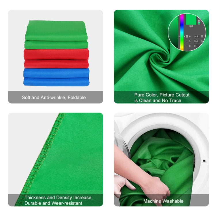 PULUZ 2m x 2m Photography Background Thickness Photo Studio Background Cloth Backdrop(Green)