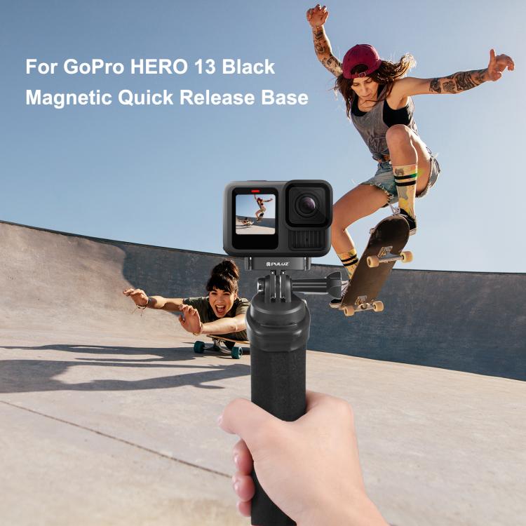 For GoPro MISSION 1 / 1 PRO / HERO13 Black / MAX2 PULUZ Magnetic Quick Release Metal Base (Black)