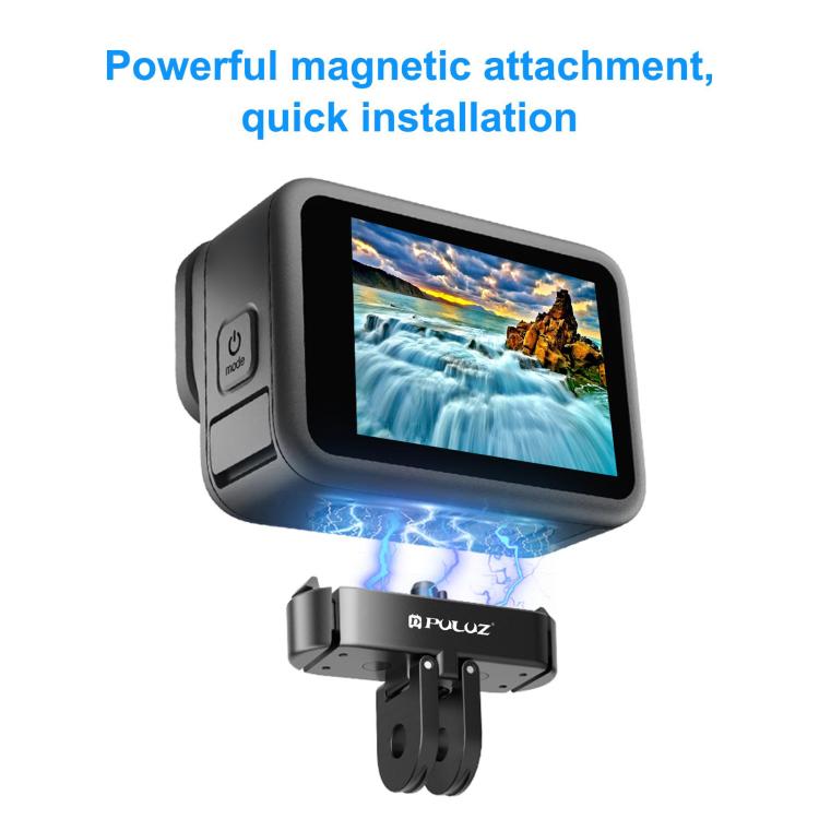 For GoPro MISSION 1 / 1 PRO / HERO13 Black / MAX2 PULUZ Magnetic Quick Release Metal Base (Black)