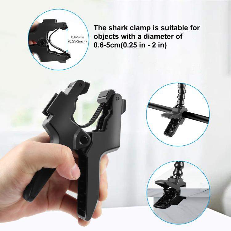 PULUZ Action Sports Cameras Jaws Flex Clamp Mount with Phone Clamp (Black)