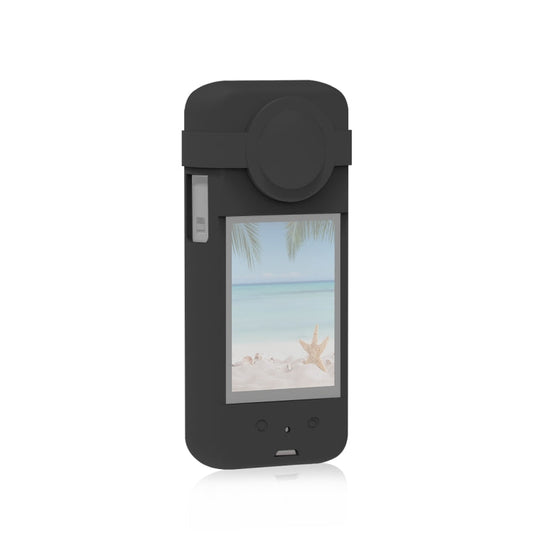 For Insta360 X3 PULUZ Silicone Protective Case with Lens Cover, Silicone Case(Black)