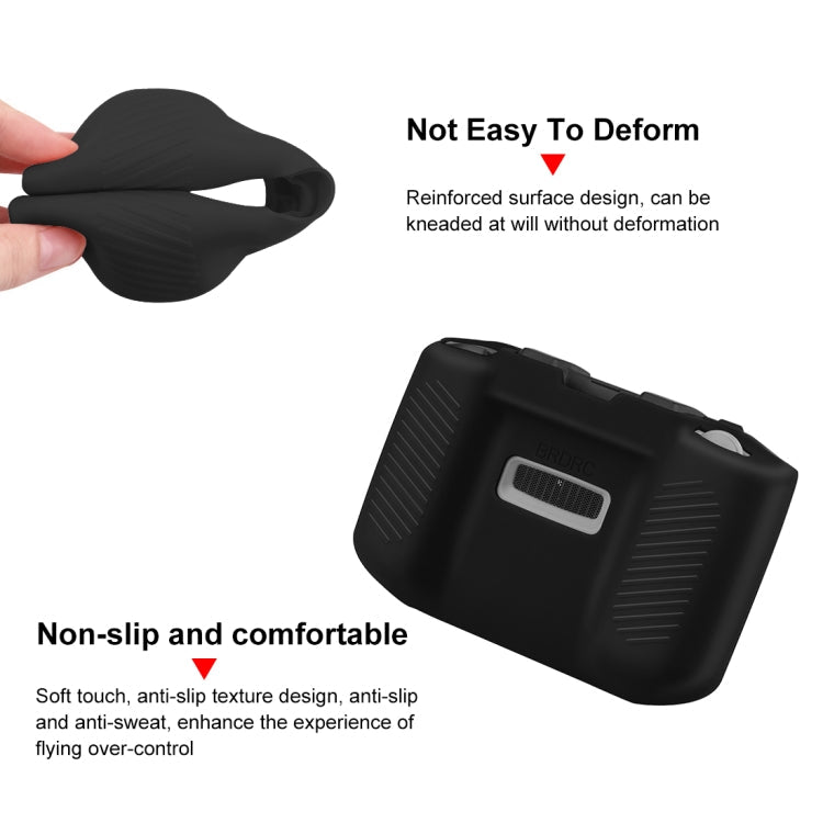 PULUZ Shockproof Anti-scratch Silicone Case with Neck Strap For DJI Neo / Mini 3 / 3 Pro / Mavic 3 / Air 2S / Mini 2 RC-N2 / RC-N1 / RC-N3 Remote Control(Black)