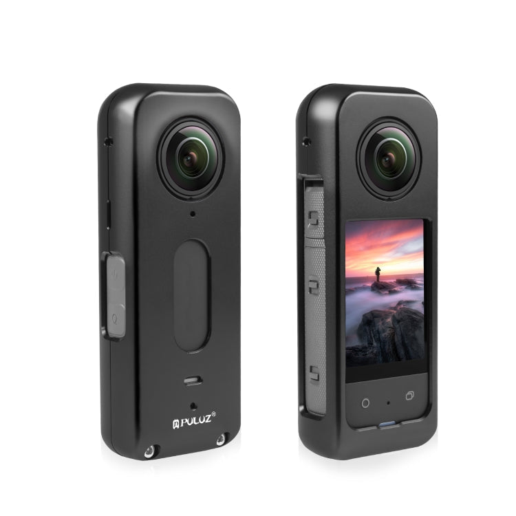 For Insta360 X3 PULUZ Metal Protective Cage Rig Housing Frame with Silicone Lens Cover (Black)
