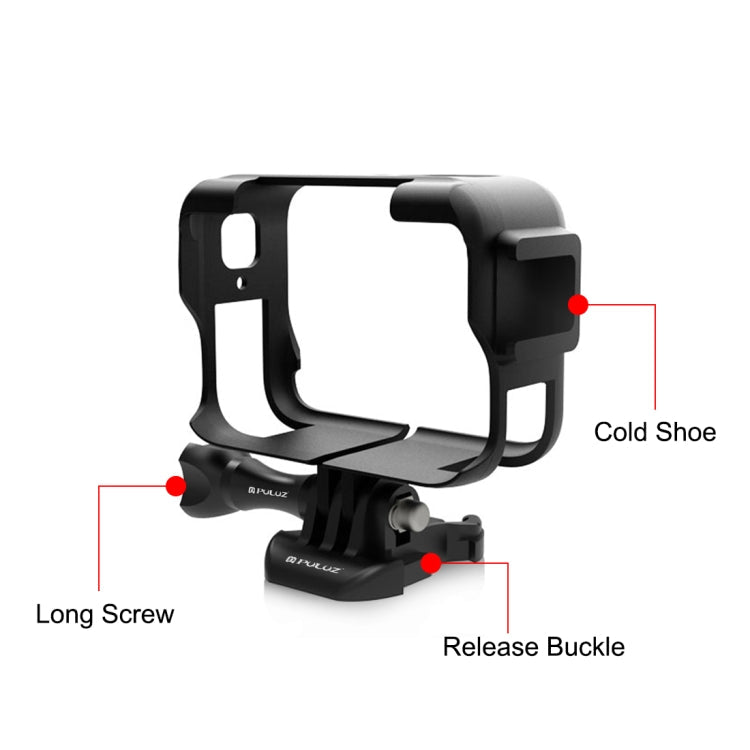 For Insta360 Ace Pro PULUZ Plastic Cage Expansion Adapter Frame with Cold Shoe Base, For Insta360 Ace Pro Plastic Cage