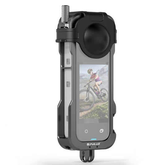 For Insta360 X4 PULUZ Metal Protective Cage Rig Housing Frame with Lens Cover, For Insta360 X4