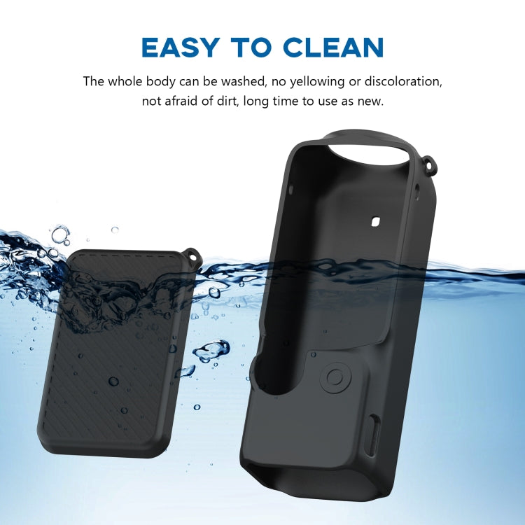 For DJI OSMO Pocket 3 PULUZ  2 in 1 Silicone Cover Case Set with Strap, Silicone Cover(Black), Silicone Cover(Blue)
