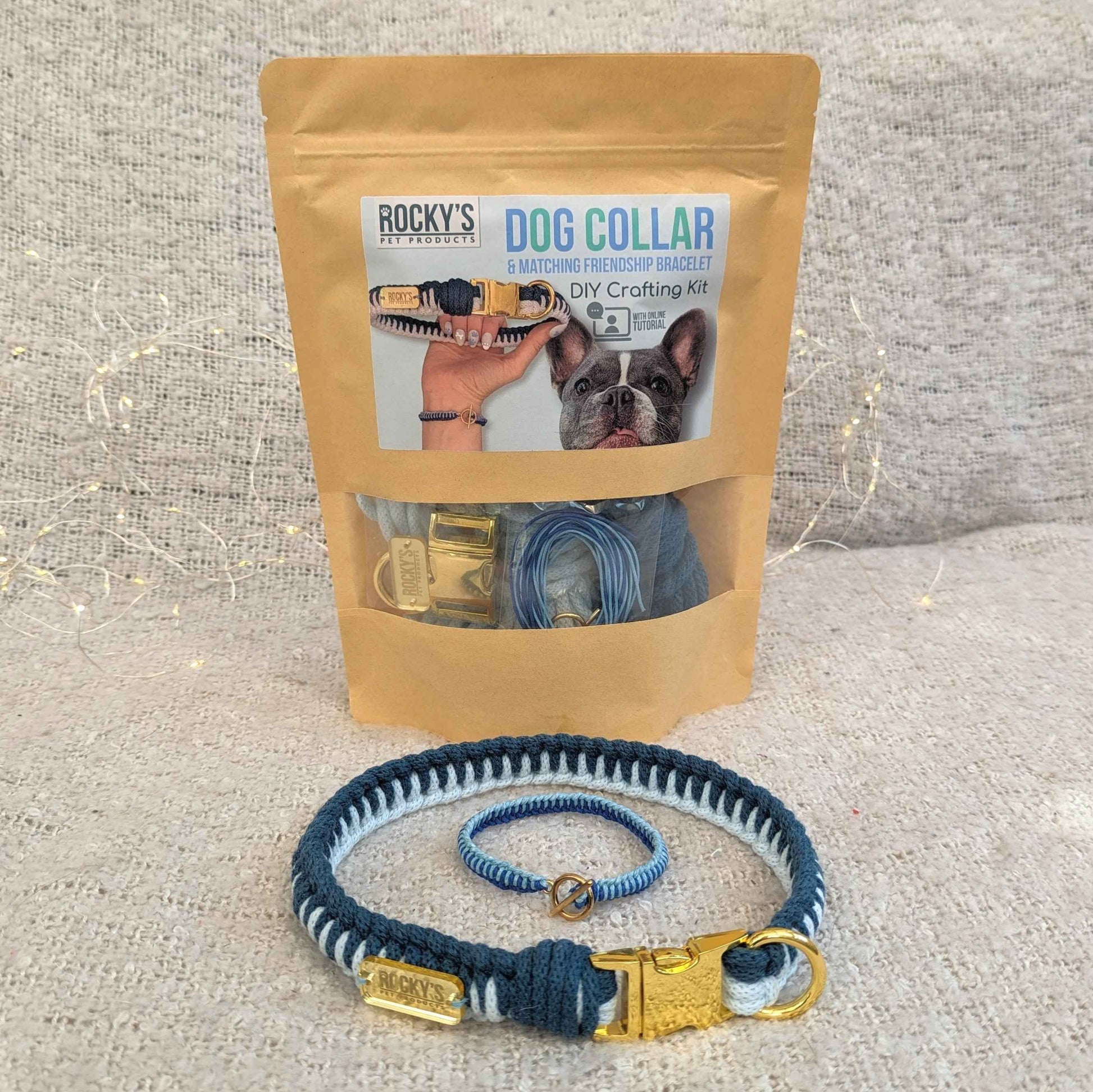 Make Your Own Dog Collar & Friendship Bracelet Craft Kit - BLUE