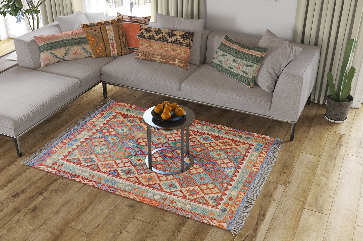 Maimana Afghanistan Kilim Rug - 203 x 150 cm