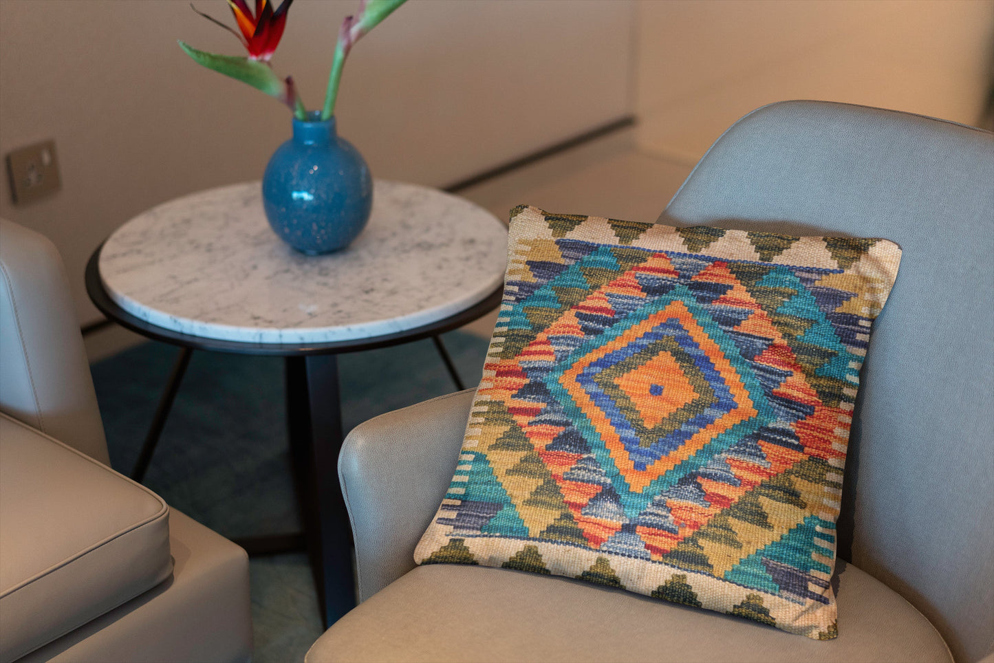 Afghan Kilim Cushion Cover - 45 x 45 cm