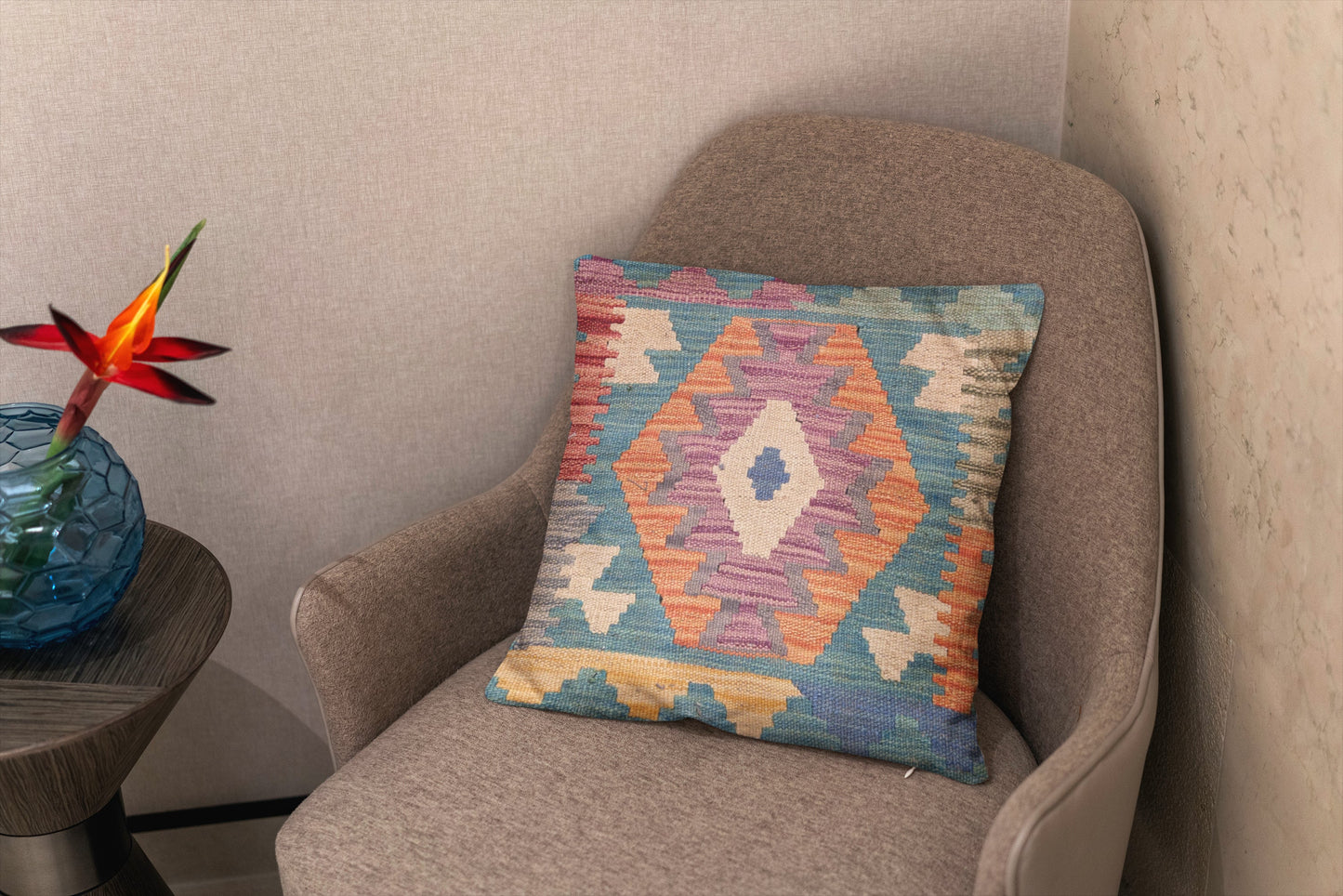 Afghan Kilim Cushion Cover - 45 x 45 cm