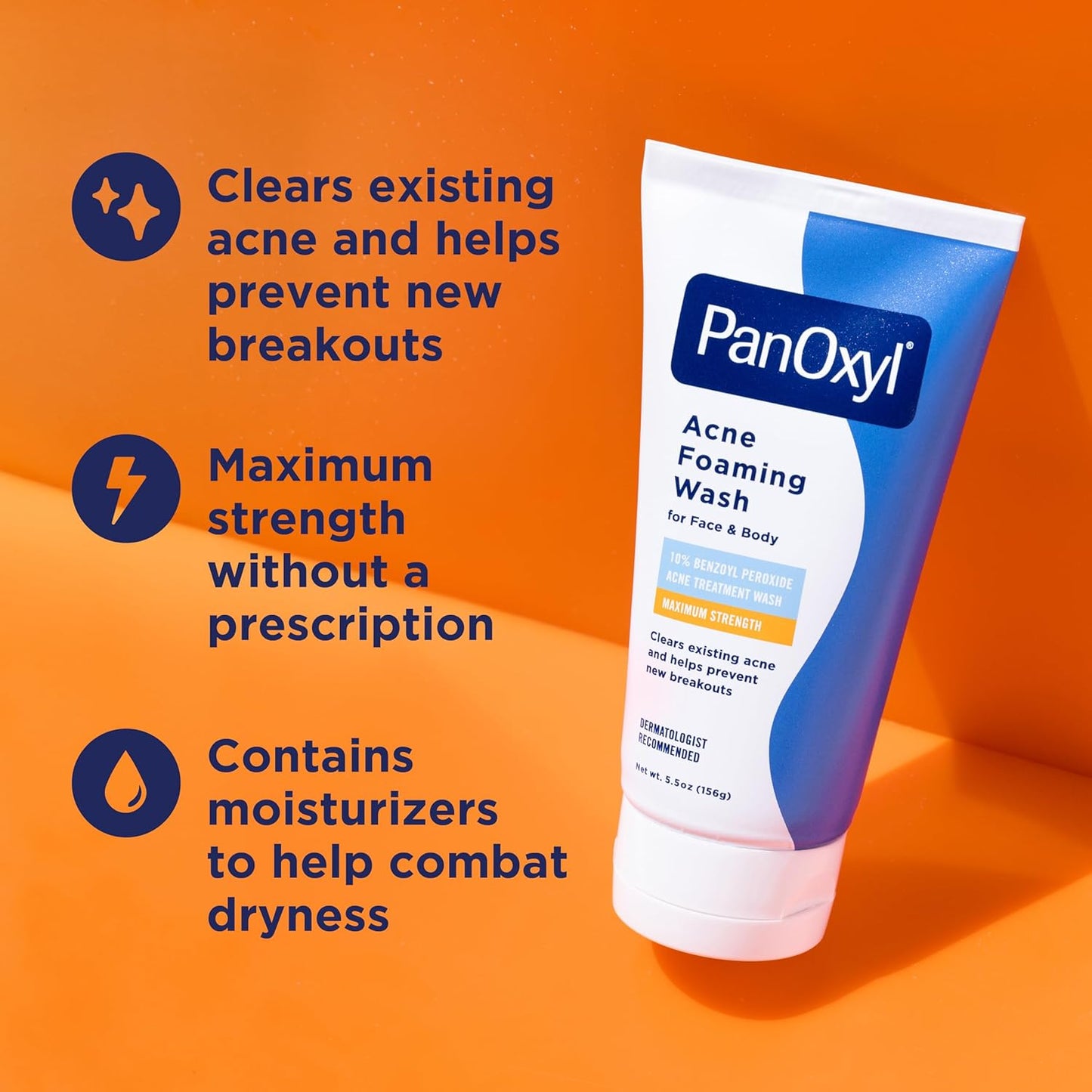 PanOxyl Acne Foaming Wash - 10% Benzoyl Peroxide Maximum Strength