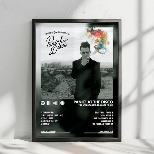 Panic! At The Disco "Too Weird to Live, Too Rare to Die!  " Album Cover Poster - with Complete Tracklist