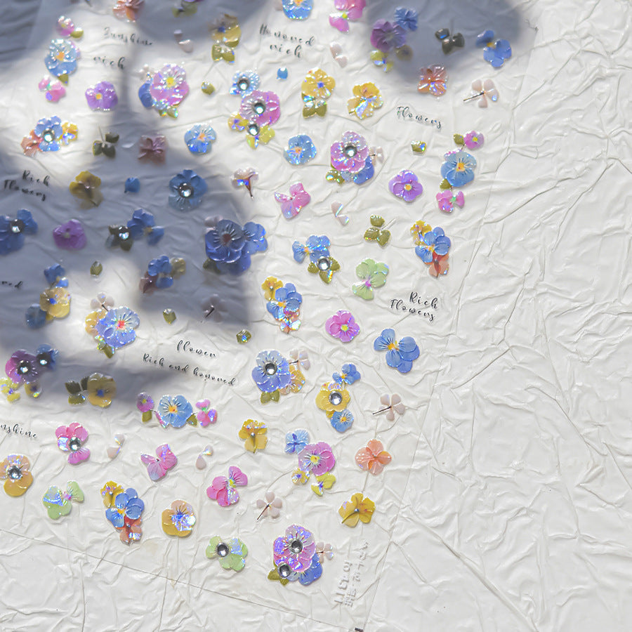 Hello Claws | Pansy Flower Diamond Nail Deco Sticker