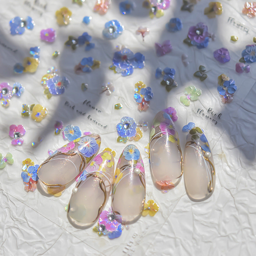 Hello Claws | Pansy Flower Diamond Nail Deco Sticker