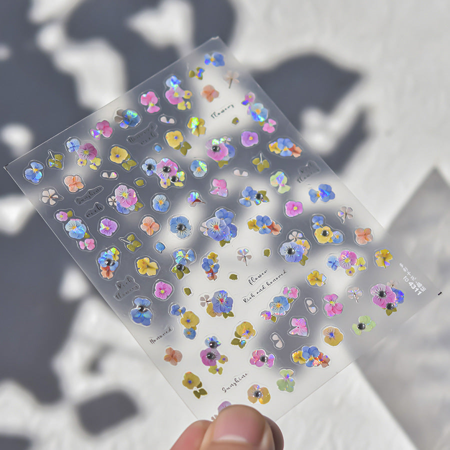 Hello Claws | Pansy Flower Diamond Nail Deco Sticker