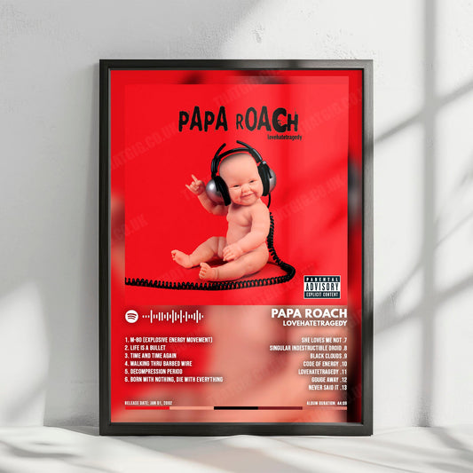 Papa Roach "Lovehatetragedy  " Album Cover Poster - with Complete Tracklist