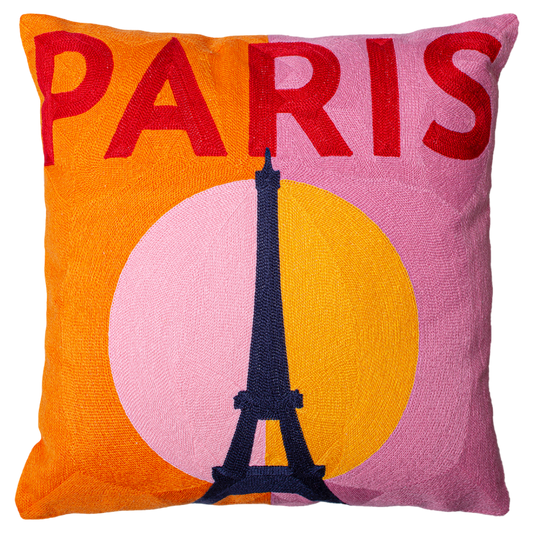 Paris Eiffel Tower Needlepoint Pillow