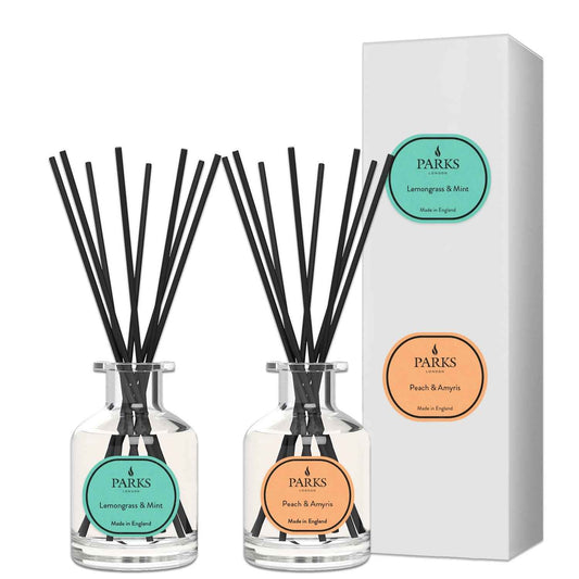 2 x 100ML DIFFUSERS, PEACH AMRYSIS & LEMONGRASS MINT
