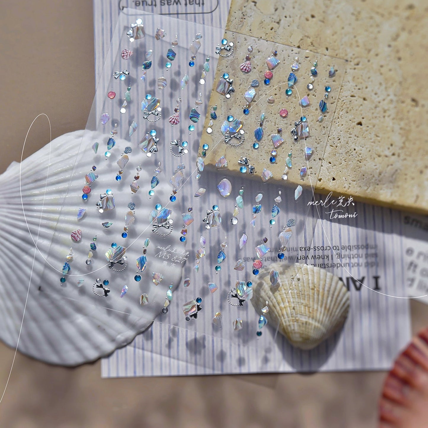 Hello Claws | Pearl Shell Gemstone Necklace Nail Deco Sticker