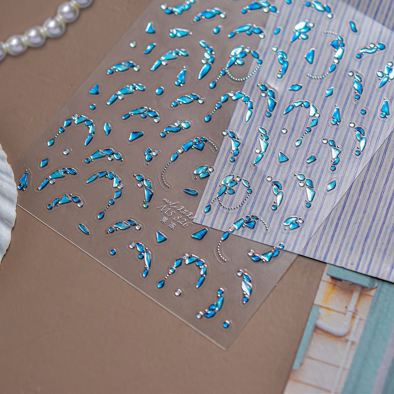 Hello Claws | Pearl Shell Gemstone Necklace Nail Deco Sticker