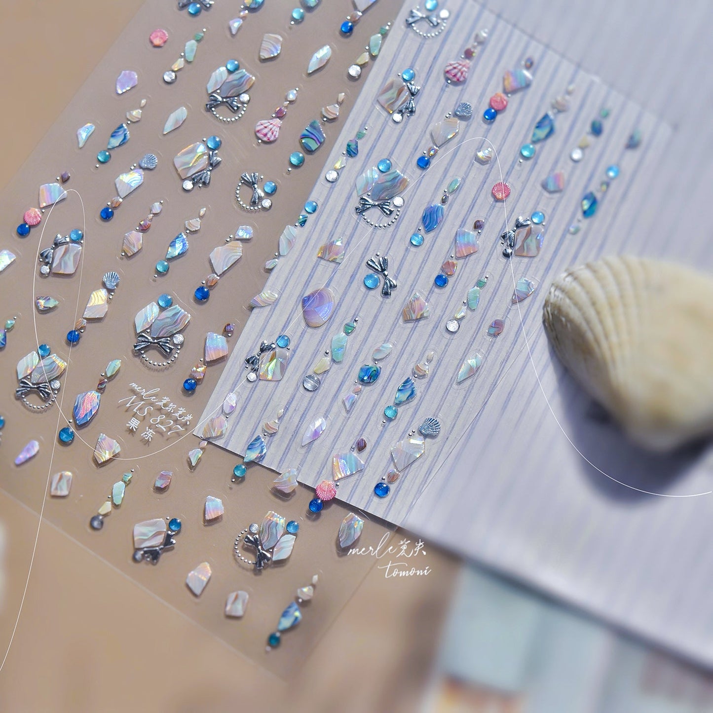 Hello Claws | Pearl Shell Gemstone Necklace Nail Deco Sticker