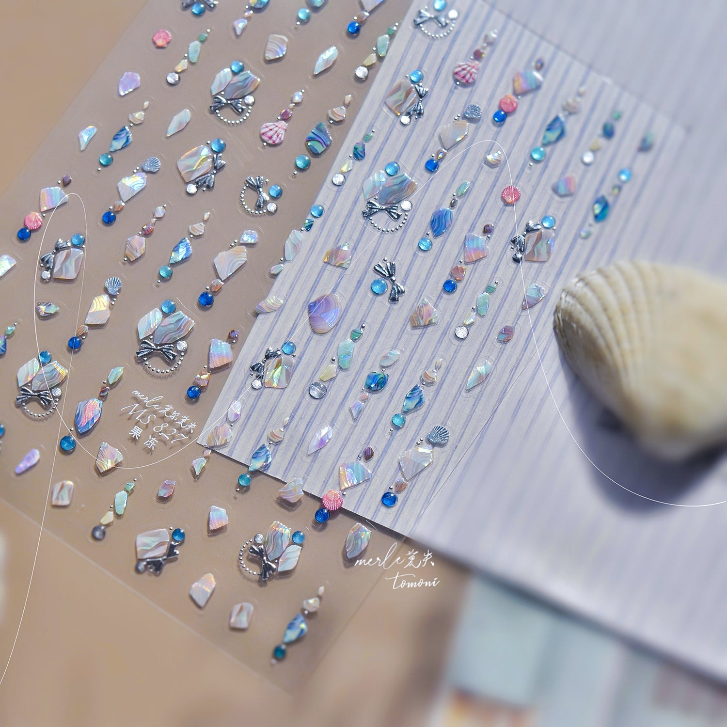 Hello Claws | Pearl Shell Gemstone Necklace Nail Deco Sticker