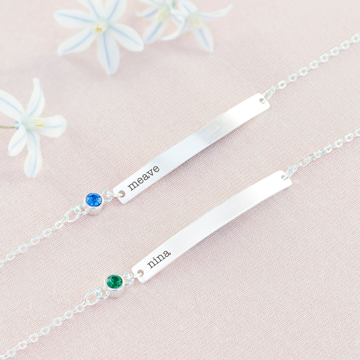 Personalised Silver Birthstone Swarovski Crystal Bracelet