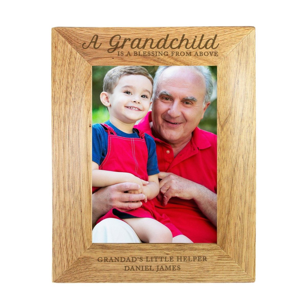 Personalised 'A Grandchild Is A Blessing' 5x7 Inch Wooden Photo Frame