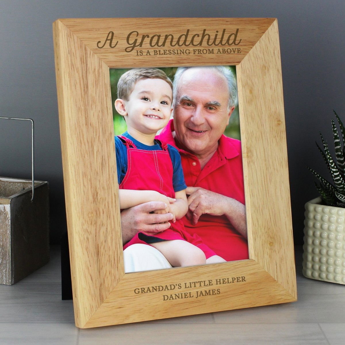 Personalised 'A Grandchild Is A Blessing' 5x7 Inch Wooden Photo Frame