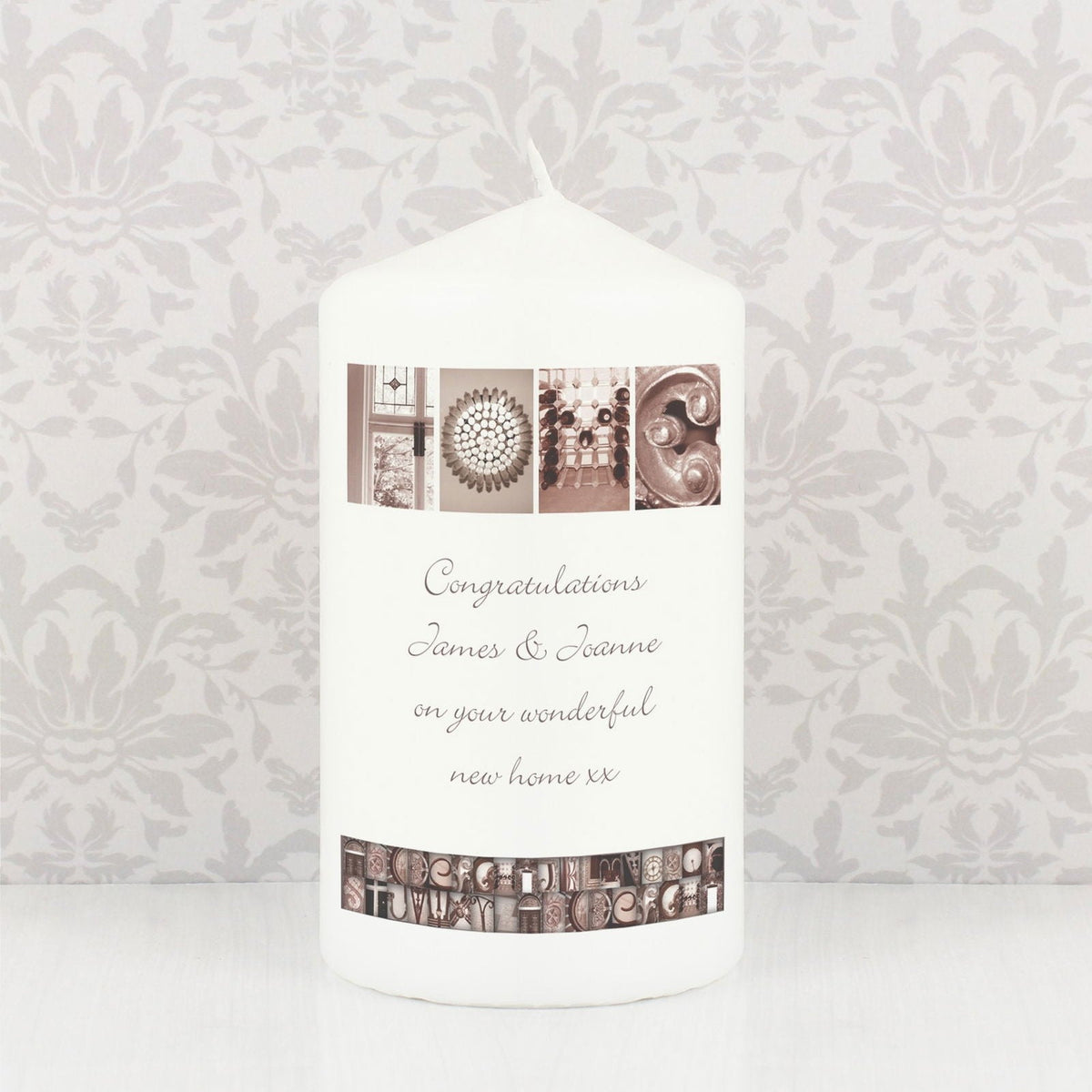 Personalised Affection Art Any Message Pillar Candle