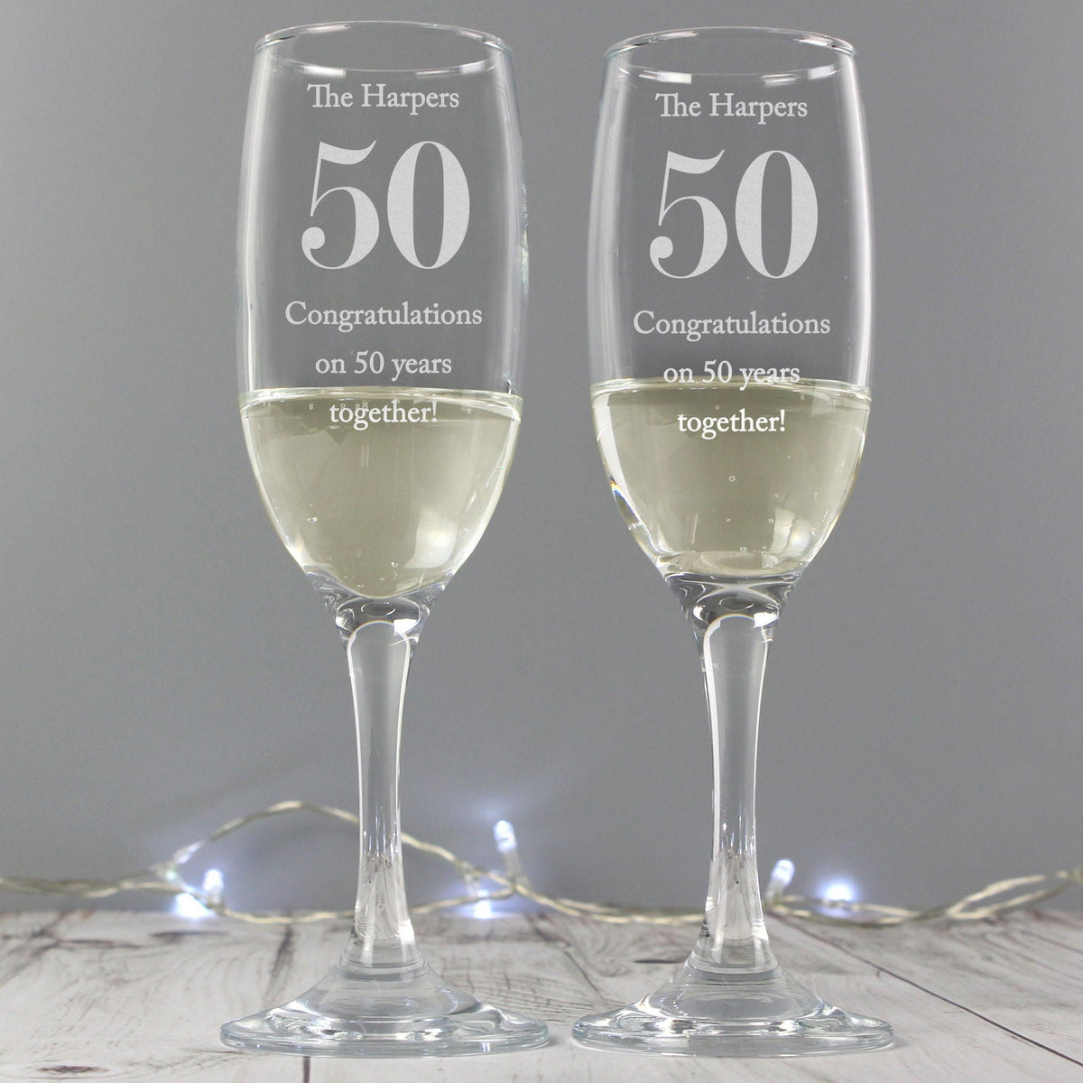 Personalised Anniversary Pair Of Flutes With Gift Box