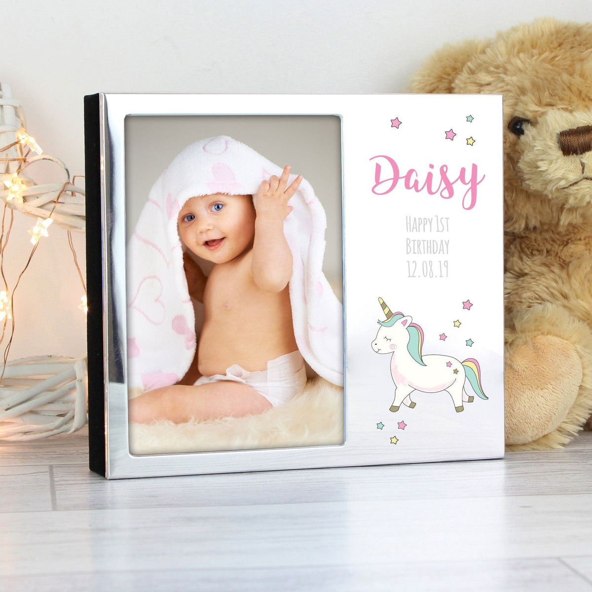 Personalised Baby Unicorn 4x6 Inch Photo Frame Album