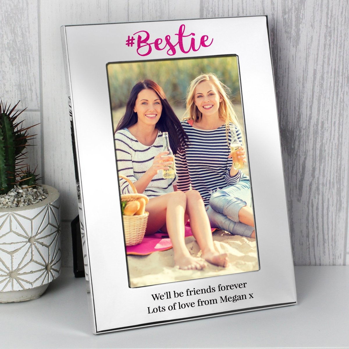 Personalised #Bestie 4x6 Inch Silver Photo Frame