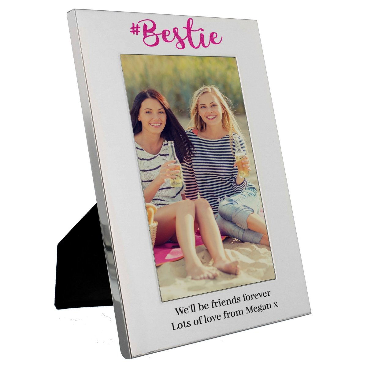 Personalised #Bestie 4x6 Inch Silver Photo Frame