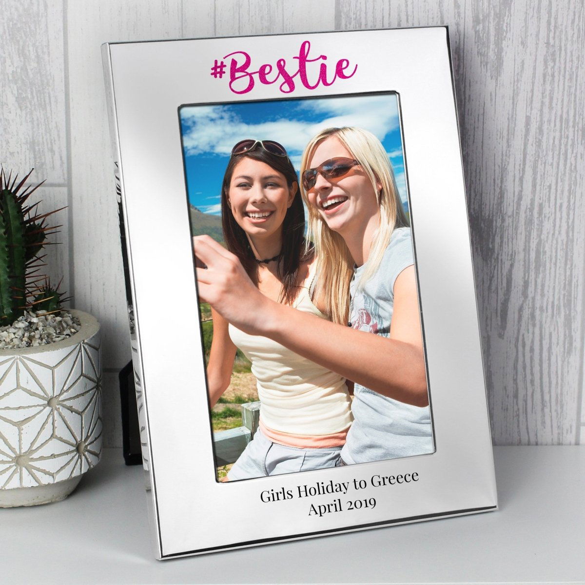 Personalised #Bestie 4x6 Inch Silver Photo Frame
