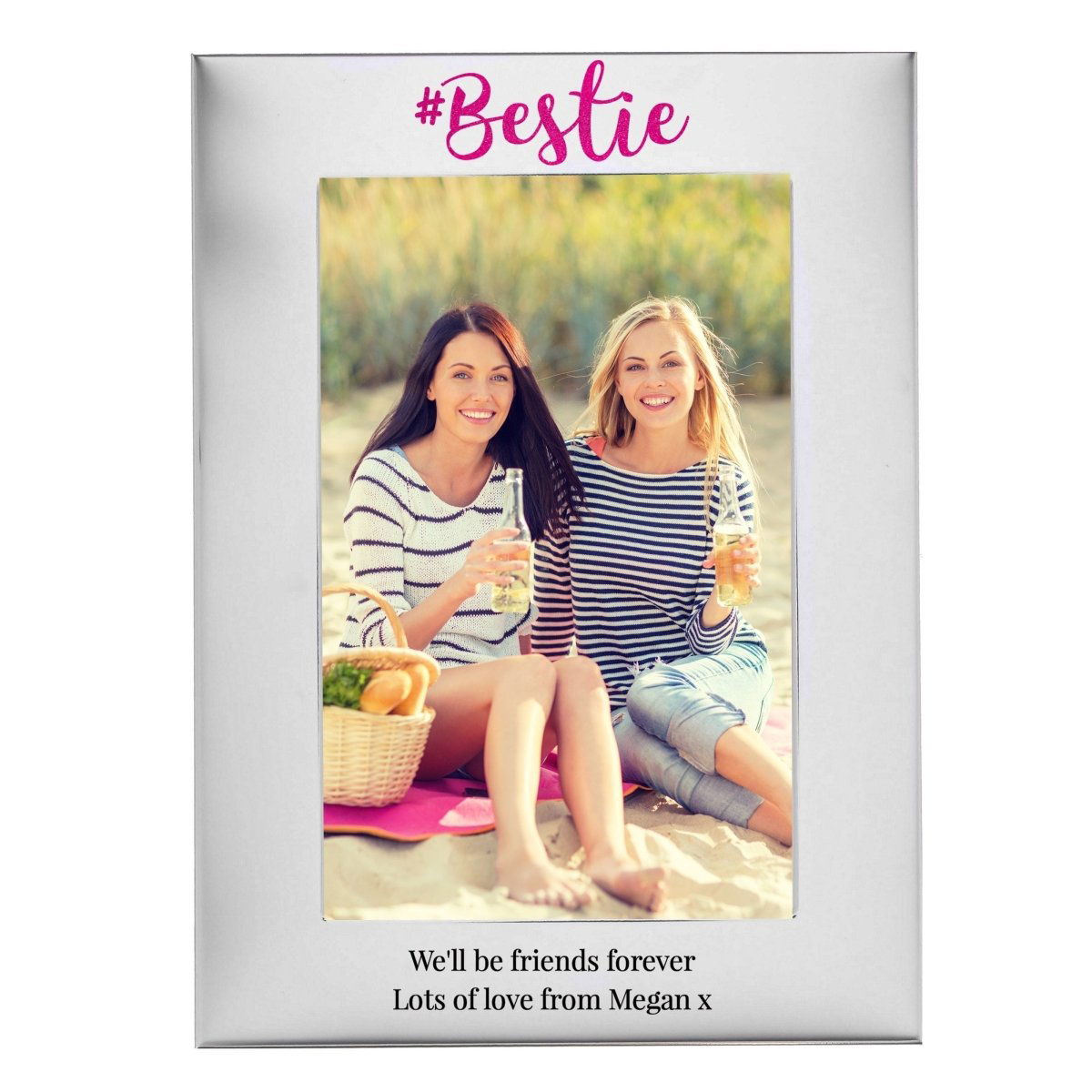 Personalised #Bestie 4x6 Inch Silver Photo Frame