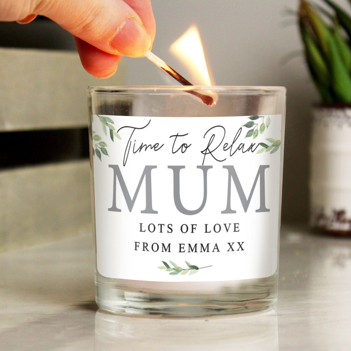 Personalised Botanical Scented Jar Candle
